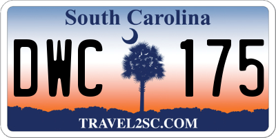 SC license plate DWC175
