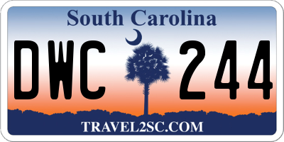 SC license plate DWC244