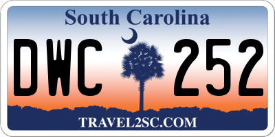 SC license plate DWC252