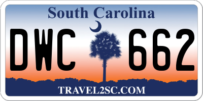SC license plate DWC662