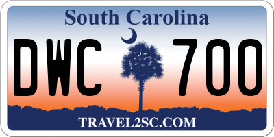 SC license plate DWC700