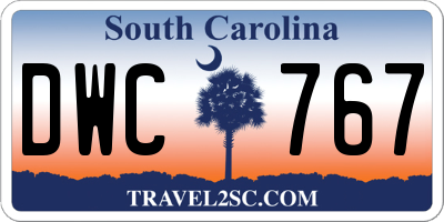 SC license plate DWC767
