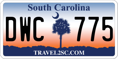 SC license plate DWC775
