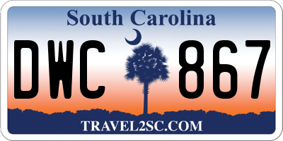 SC license plate DWC867