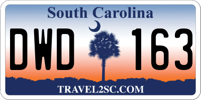 SC license plate DWD163