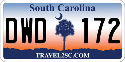 SC license plate DWD172