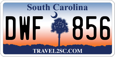 SC license plate DWF856