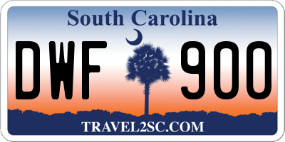 SC license plate DWF900