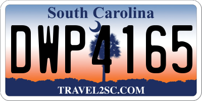 SC license plate DWP4165