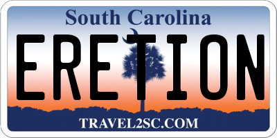 SC license plate ERETION