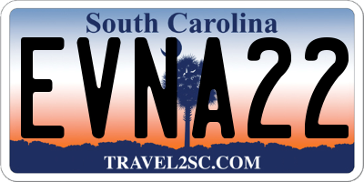 SC license plate EVNA22