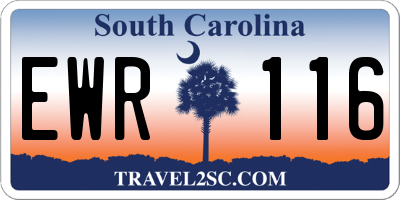 SC license plate EWR116