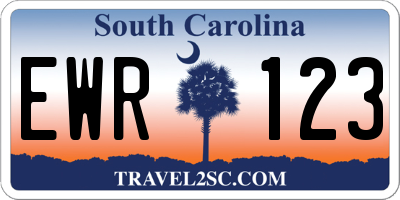 SC license plate EWR123