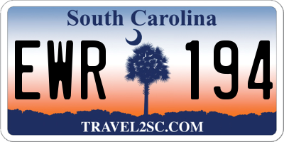 SC license plate EWR194