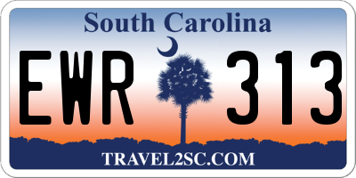 SC license plate EWR313