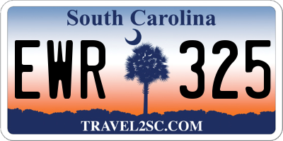 SC license plate EWR325