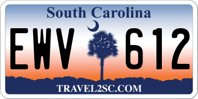 SC license plate EWV612