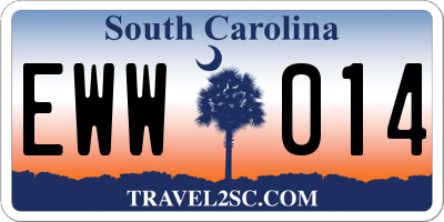 SC license plate EWW014