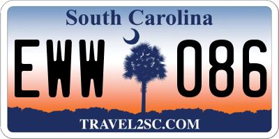 SC license plate EWW086