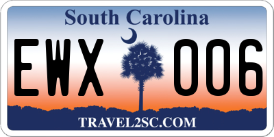 SC license plate EWX006