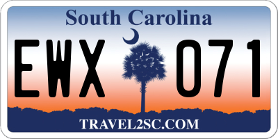 SC license plate EWX071
