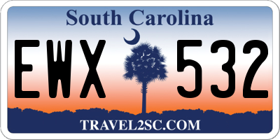 SC license plate EWX532