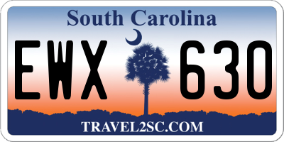 SC license plate EWX630