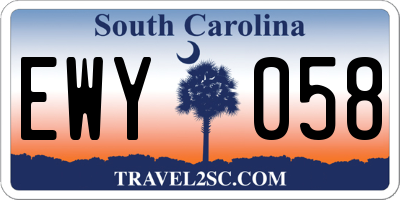 SC license plate EWY058