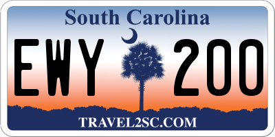 SC license plate EWY200