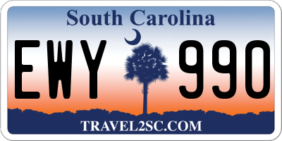 SC license plate EWY990