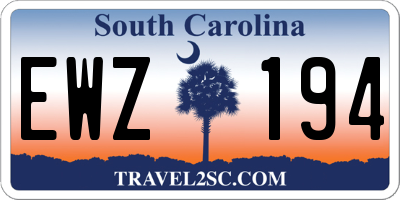 SC license plate EWZ194