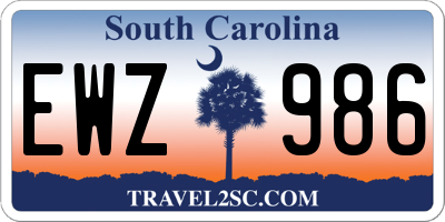 SC license plate EWZ986