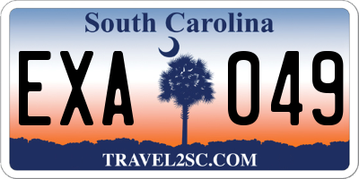 SC license plate EXA049