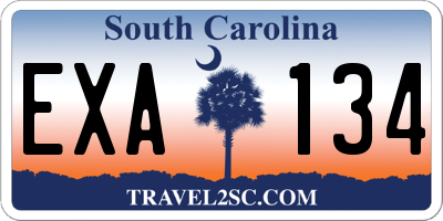 SC license plate EXA134