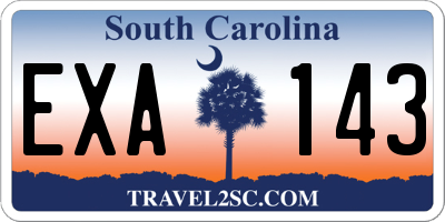 SC license plate EXA143