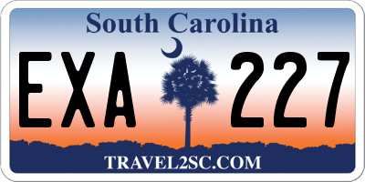 SC license plate EXA227
