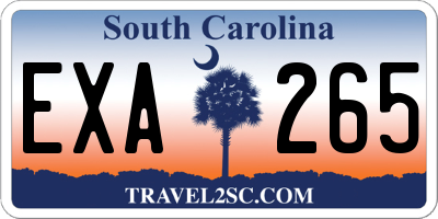 SC license plate EXA265