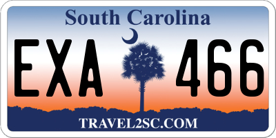 SC license plate EXA466