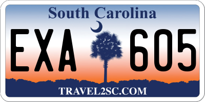 SC license plate EXA605
