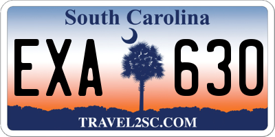 SC license plate EXA630