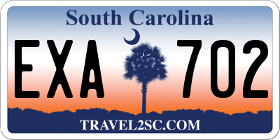 SC license plate EXA702