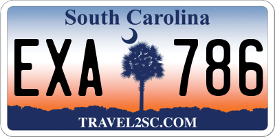 SC license plate EXA786