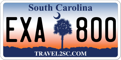 SC license plate EXA800