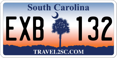 SC license plate EXB132