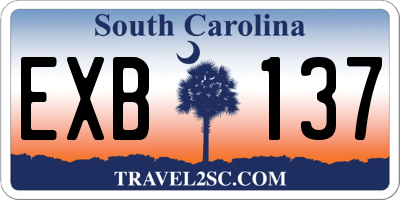SC license plate EXB137