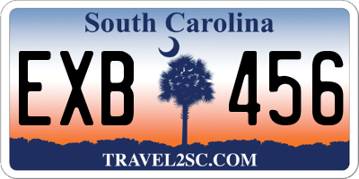 SC license plate EXB456