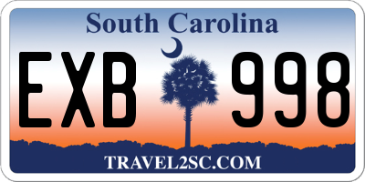 SC license plate EXB998