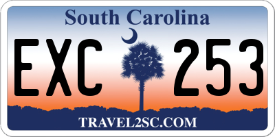 SC license plate EXC253