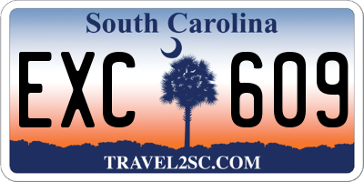 SC license plate EXC609