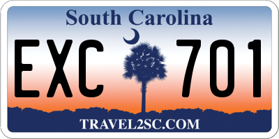 SC license plate EXC701